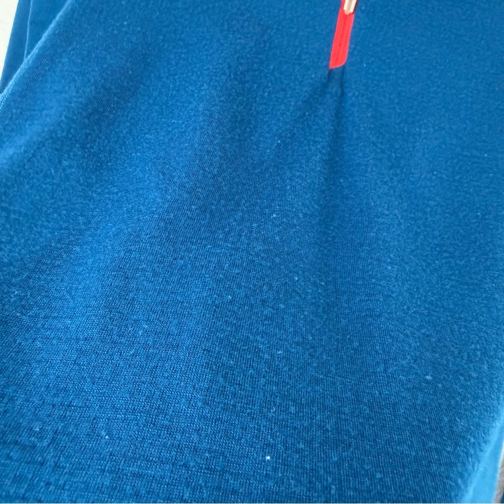 Icebreaker Terra Long Sleeve Half Zip Hood Merino Wool Jacket Blue Small - Picture 7 of 8